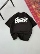 Erkek Baskılı Oversize T-shirt - Siyah resmi